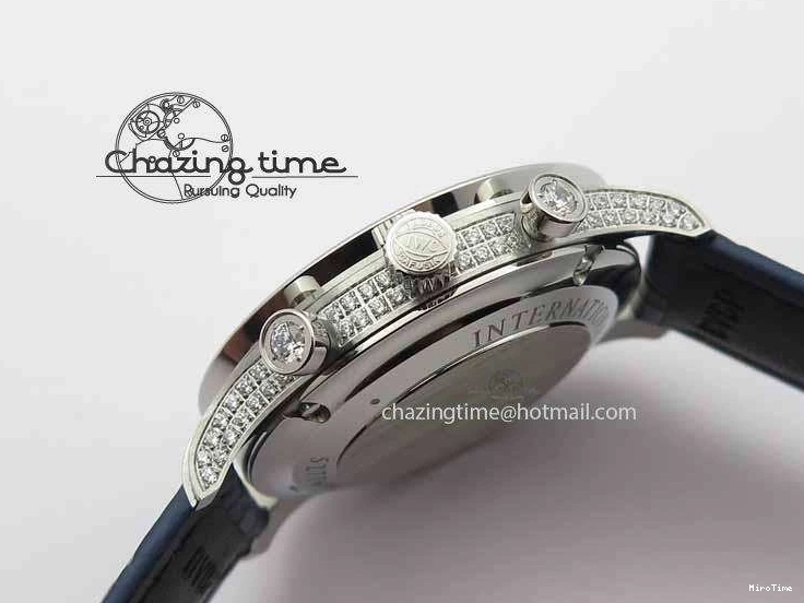 MIROTIME 0705 Portuguese IW3714 Diam ZF V2 1:1 Best Edition White Dial Blue Makers On Blue Leather Strap A79350 (Slim Movement) Stylish 7248